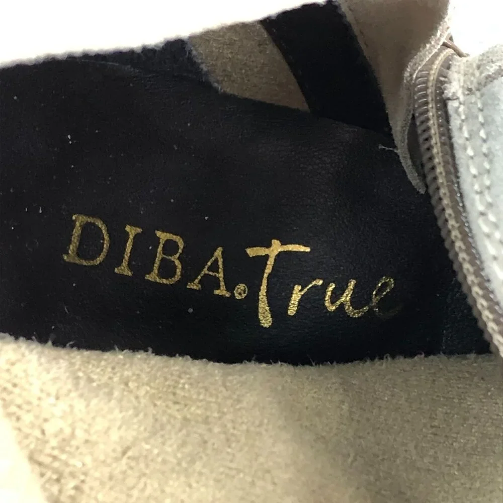 Diba True Women's Size 7 Rainy Nights Grey Suede Partial Side Zip Tall OTK Boots
